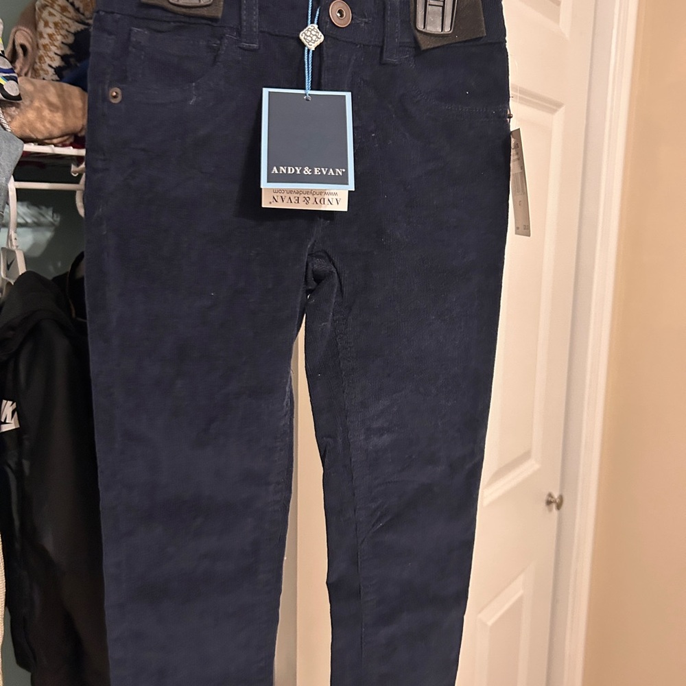Andy & Evan Dark Blue Corduroy Trousers